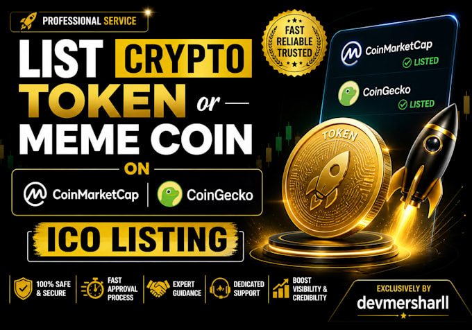 list crypto token or meme coin on coinmarketcap and coingecko, ico listing