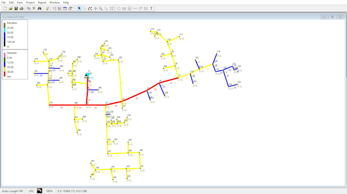 design a water supply distribution network using epanet professionally