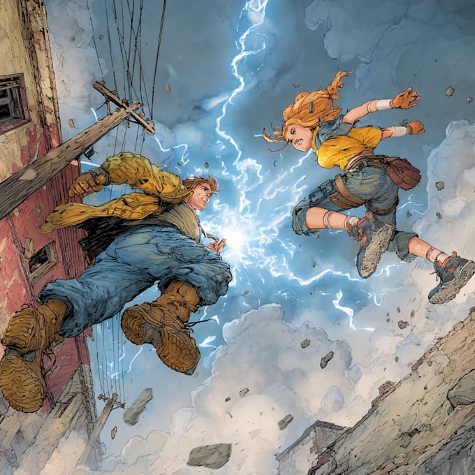 comic book illustration with comic book art