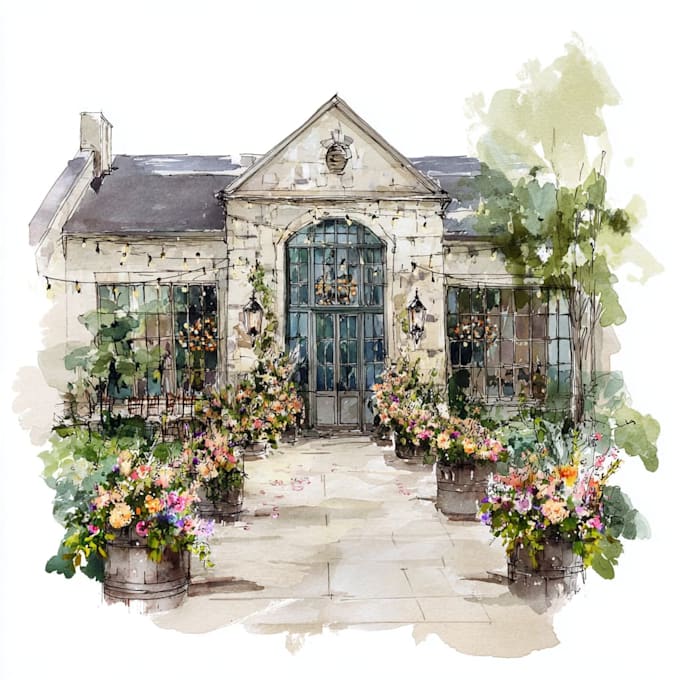 make your wedding venue in watercolor