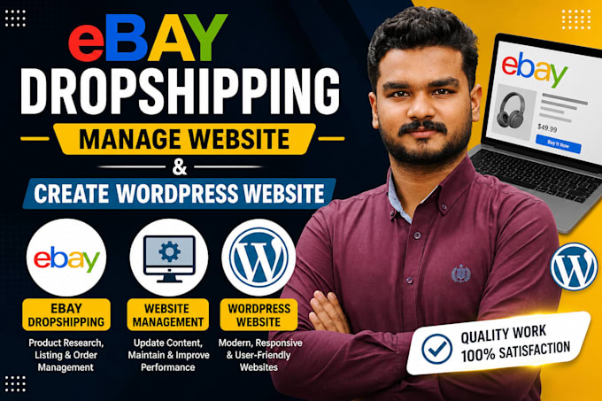 develop a wordpress site and ebay dropshipping business