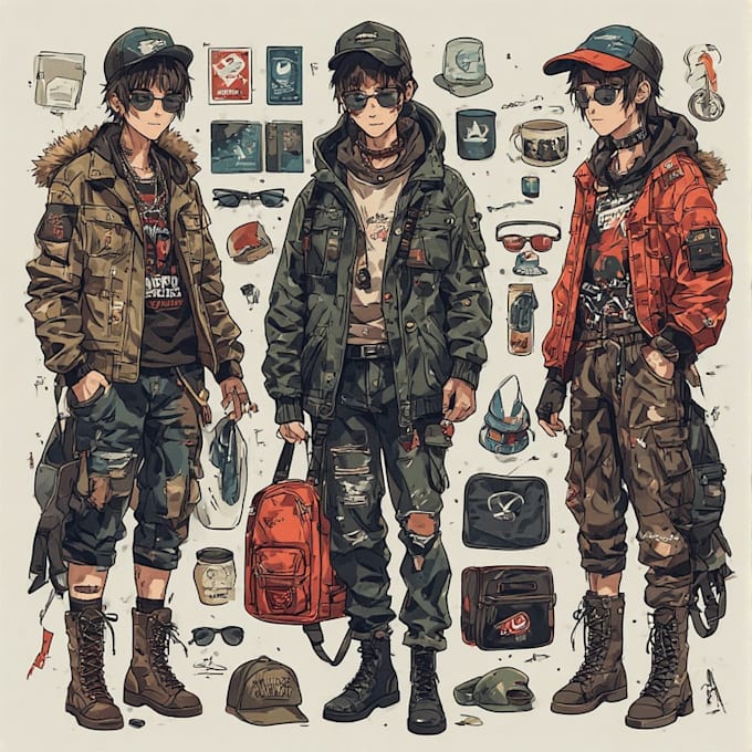 create anime streetwear and vintage design