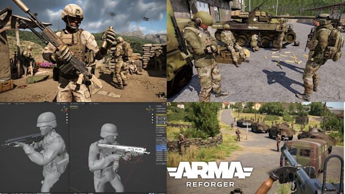 create custom armor weapons props and characters for arma reforger