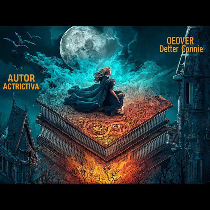 create cinematic book cover illustration