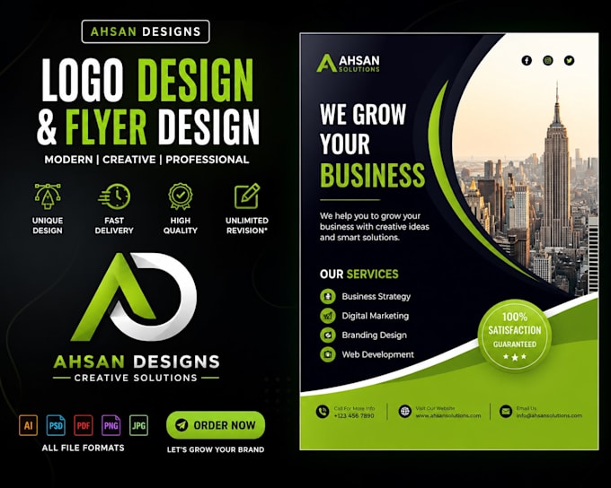design modern ai flyers, banners, logo