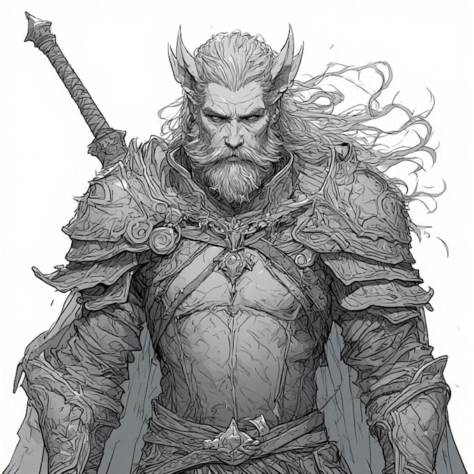 do fantasy character sketch for you