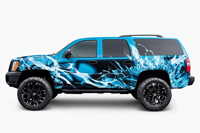 do a custom car wrap design, van wrap design and car wrap