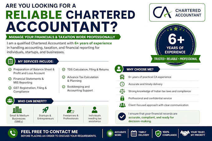 handle gst, tds, and prepare accurate financial statements