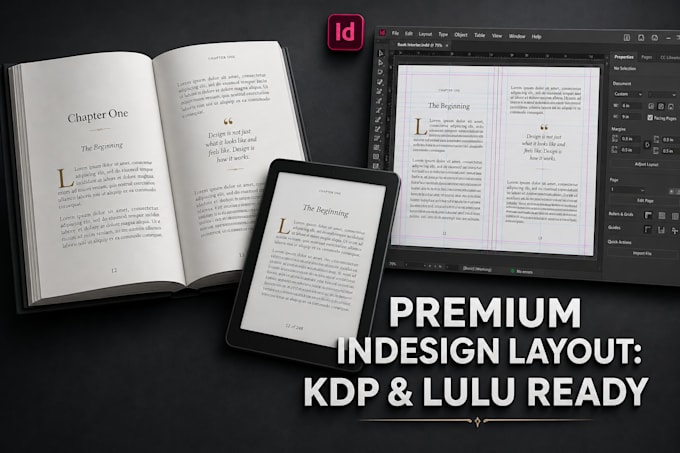 do professional adobe indesign book formatting for lulu and kdp