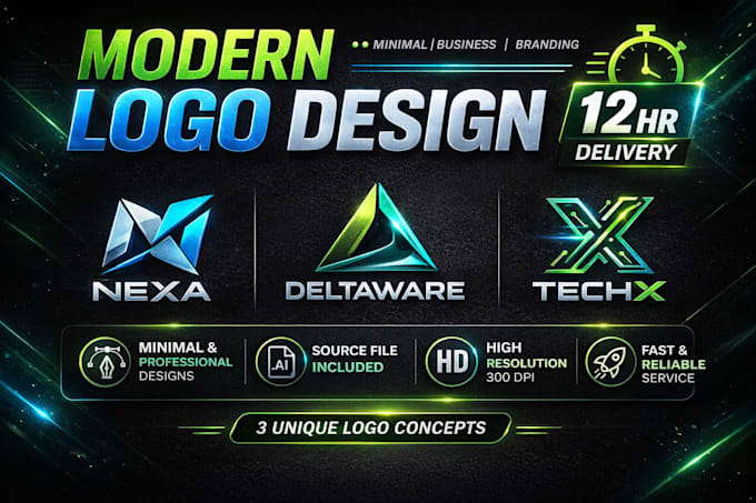 create your urgent business logo design in 12 hours