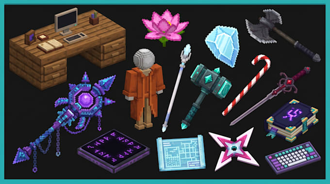 create custom blockbench 3d models, textures and animations for minecraft