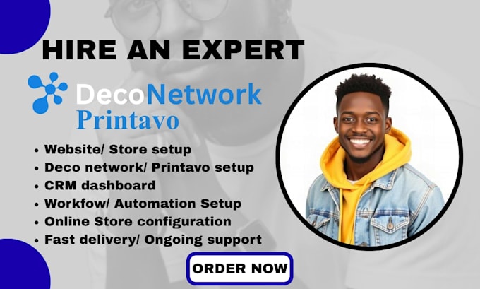 setup deconetwork, printavo print shop software, storefront and workflow automat