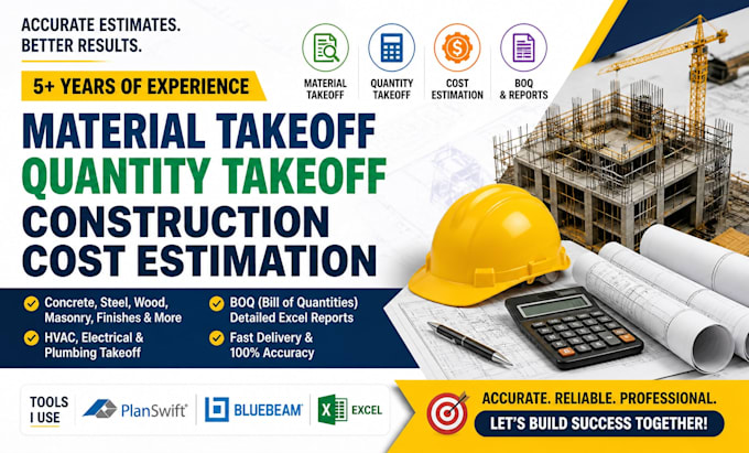 Do material take off, quantity takeoff and construction cost estimation ...