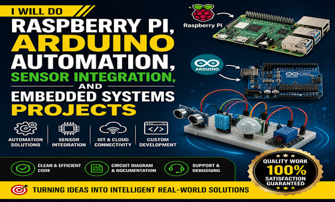 do raspberry pi, arduino automation, sensor integration, and embedded systems