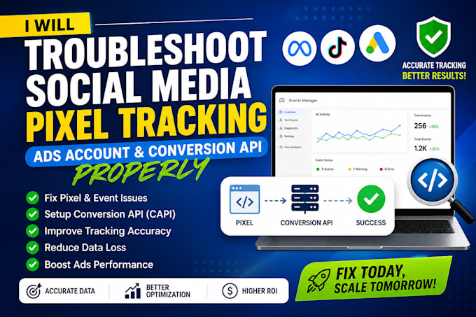 troubleshoot social media pixel tracking ads account and conversion API properly