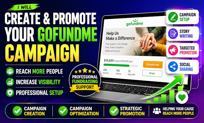create and promote your gofundme campaign to get real donations fast