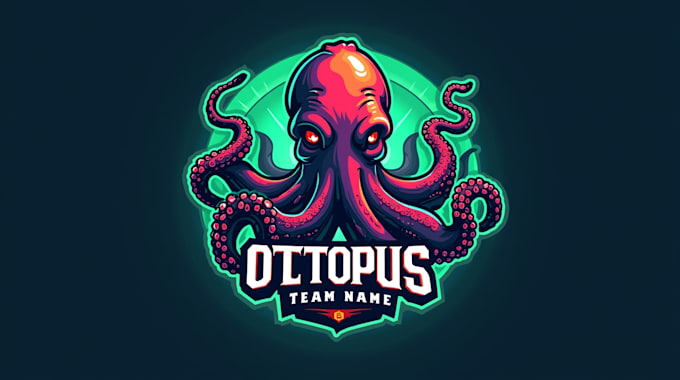 do unique octopus mascot esport logo design
