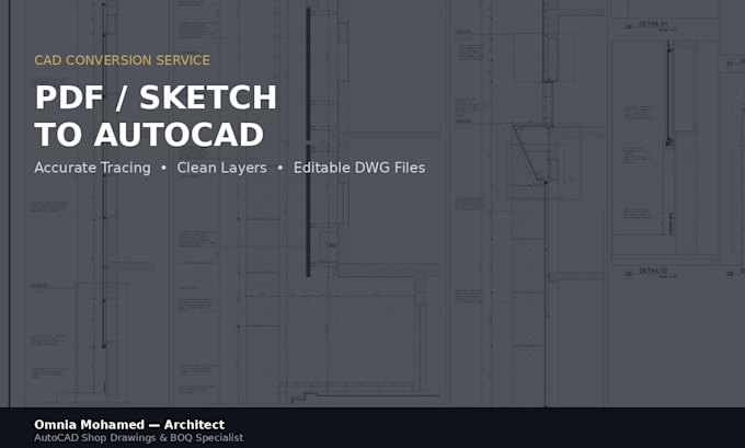 convert your PDF, sketch, or scanned drawing into autocad