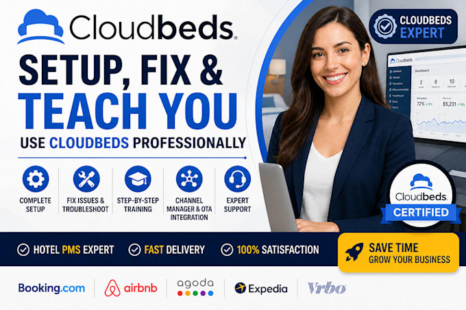 setup cloudbeds, fix cloudbeds and teach you how to use cloudbeds professionally