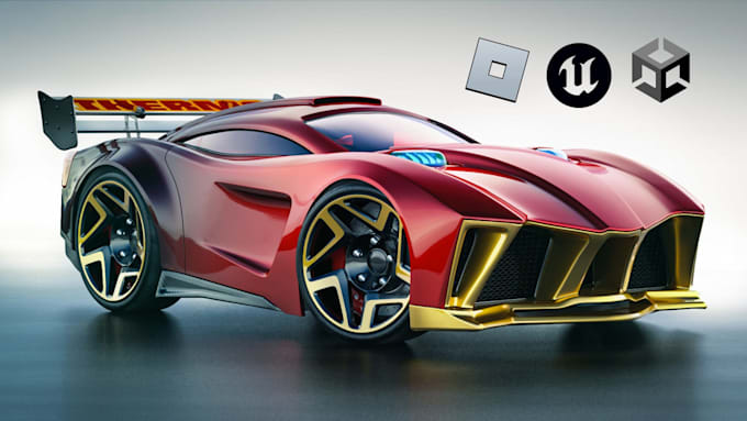 build 3d car modeling rendering and animation for roblox, unity, unreal engine
