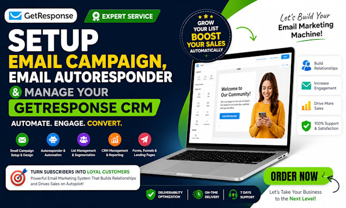 setup email campaign email autoresponder and manage your getresponse CRM