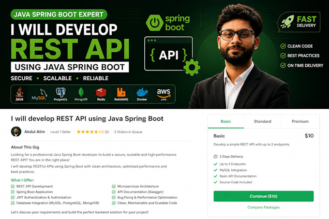 build rest API using java spring boot