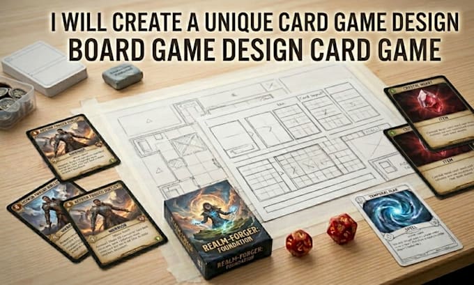 create unique board game design card game design illustration