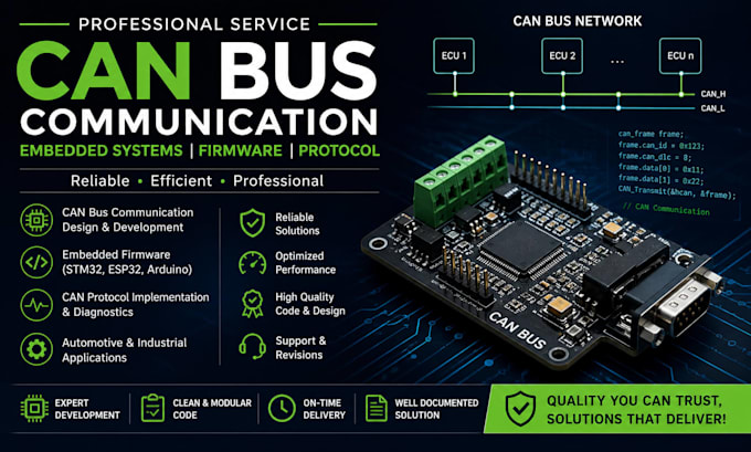 design can bus system, ecu communication, and embedded firmware