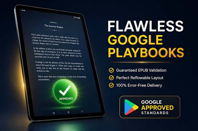 provide google play book formatting and publishing for book