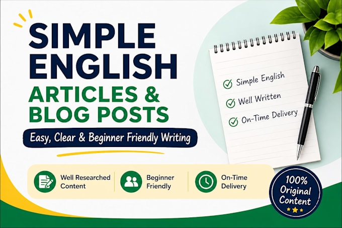 write simple english articles and blog