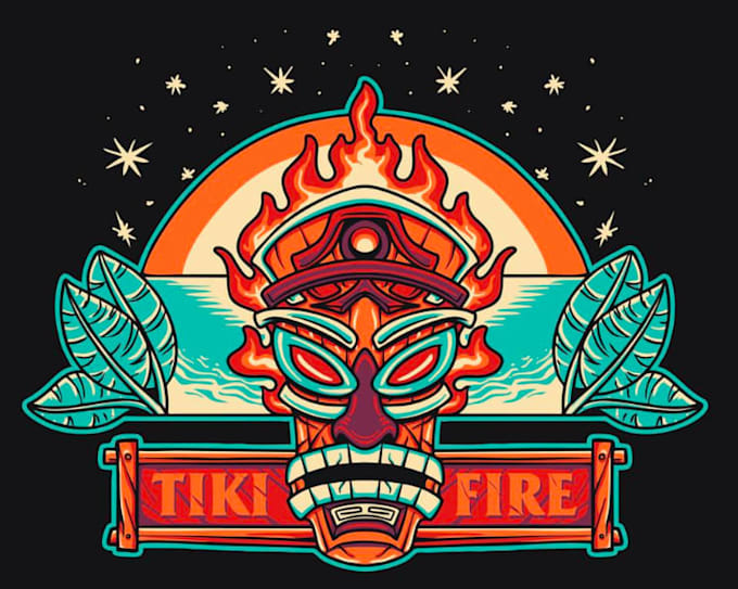 create tiki ber vintage logo design with 1 day delivery