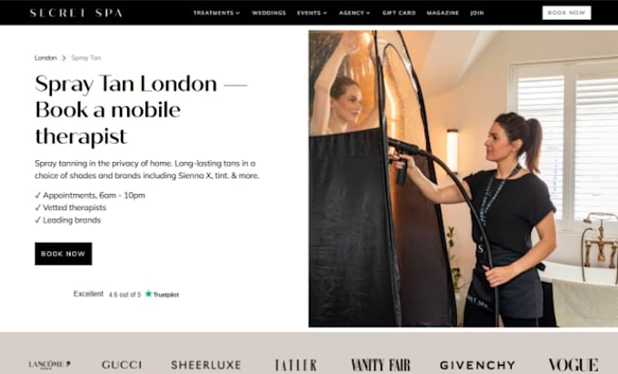 wix spray tanning website spray tan salon website spray tan training website
