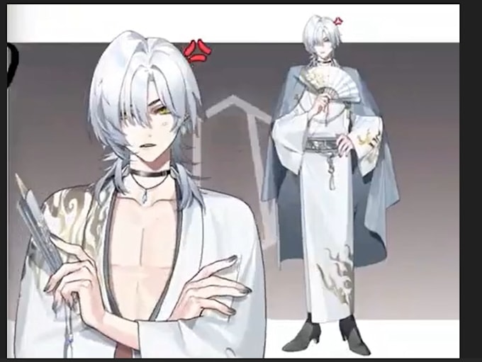 model and rigging live2d vtuber model, live 2d rigging, in anime style
