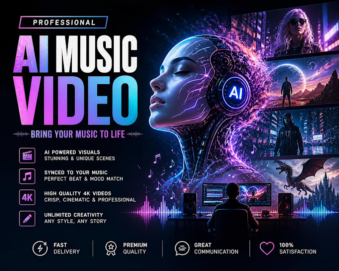 create ai music video, lipsync video, cimematic