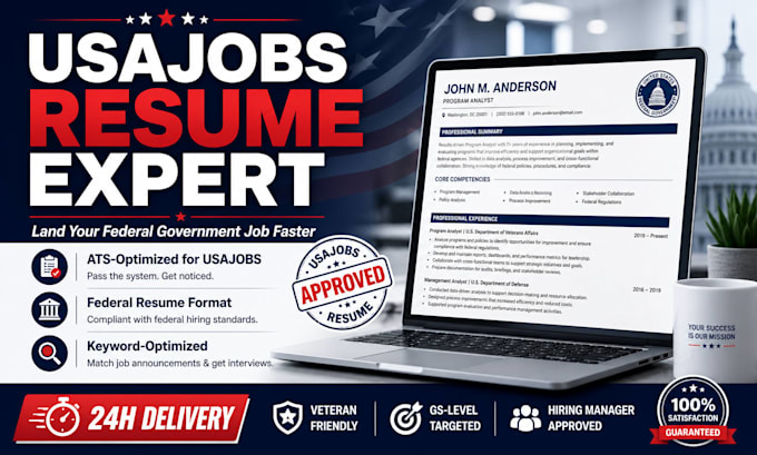 Write usajobs federal resume ats optimized gs level resume by ...