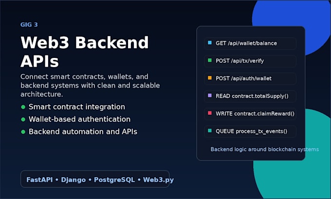 build web3 backend apis and blockchain integrations