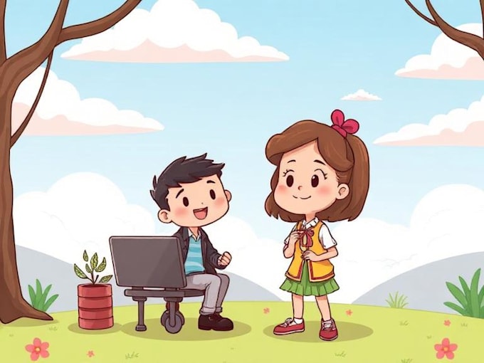 draw a cartoon illustration
