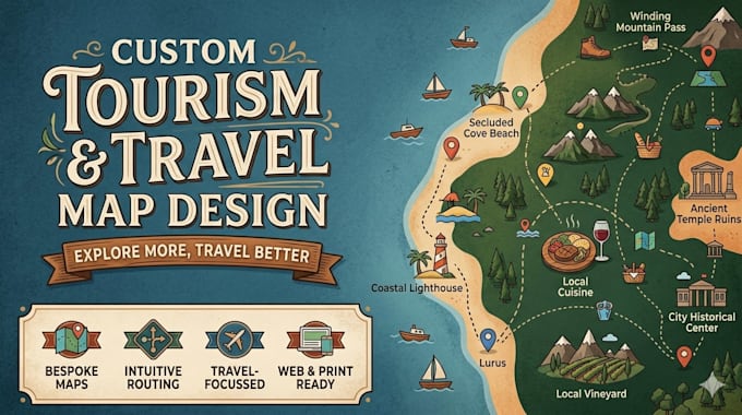 Design tourism and travel map design for websites, brochures by ...