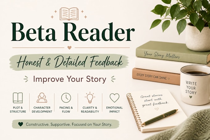 beta reading with honest and detailed feedback on your story