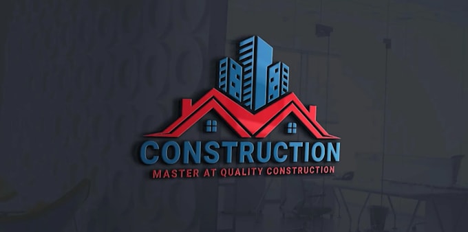 design modern construction, scaffolding, demolition, plastering logo