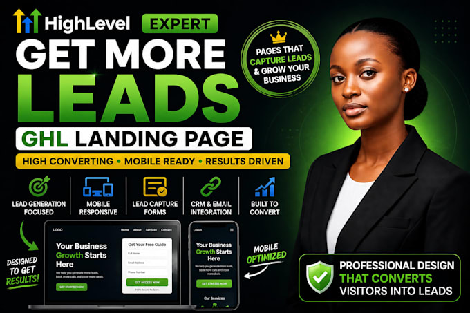 design a high converting gohighlevel landing page for lead generation