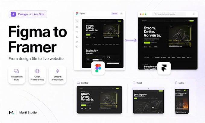 convert your figma design into a responsive framer website