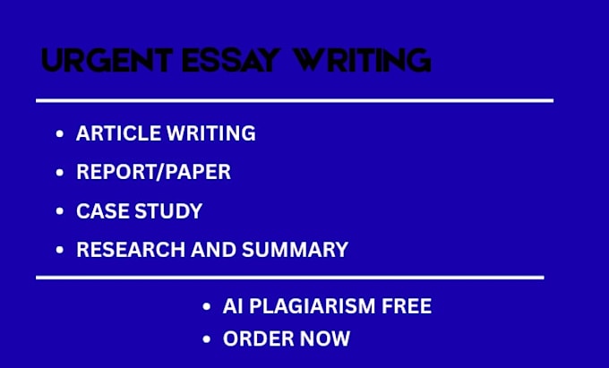 write high quality urgent essays on any topic with fast delivery