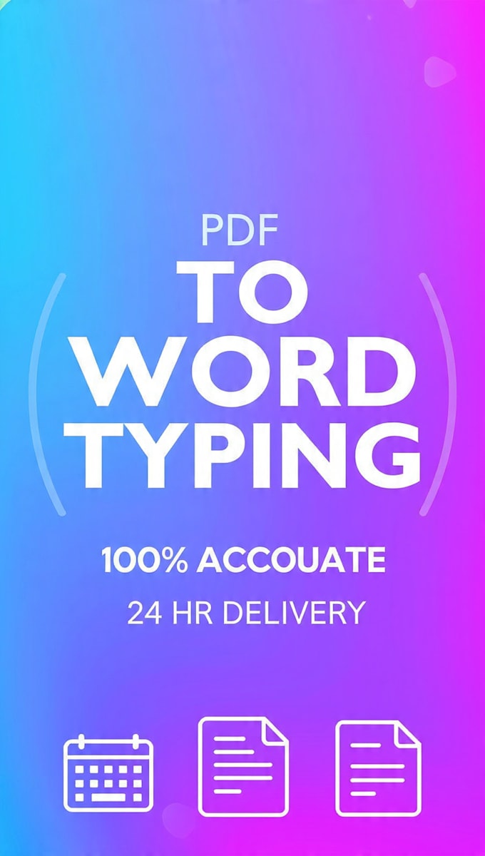 do fast PDF to word typing, data entry in 24 hours