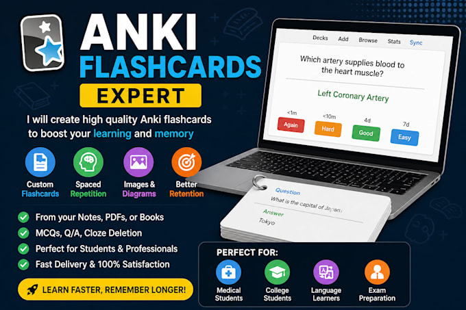 create professional anki flashcards for study and exams