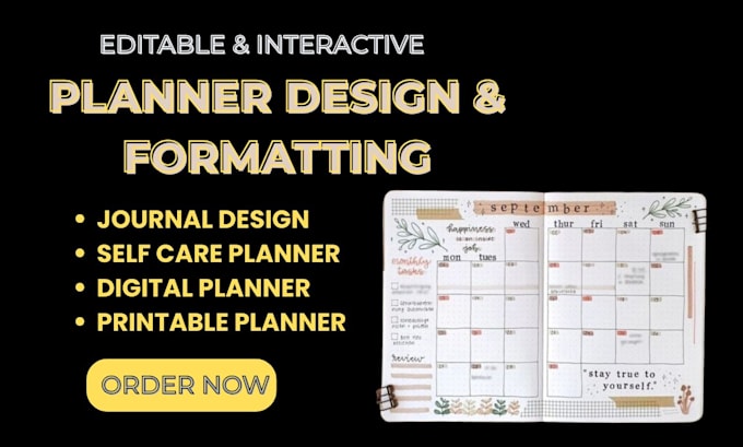 design, format hyperlinked digital planner journal etsy product editable KDP