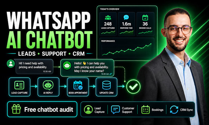 build a whatsapp ai chatbot or ai agent for business leads using whatsapp API