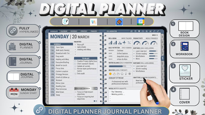 design digital planner, printable planner and prayer journal