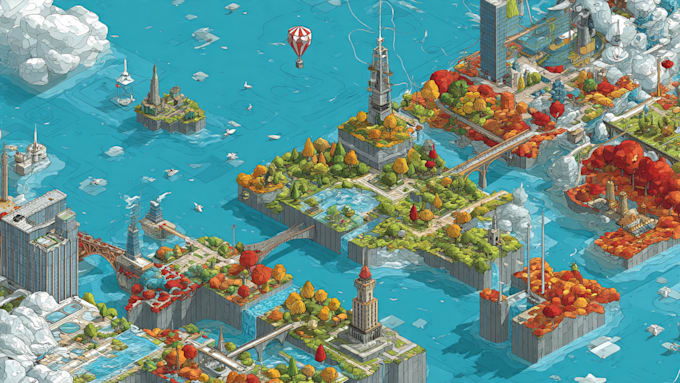 draw amazing vector or isometric map illustrations