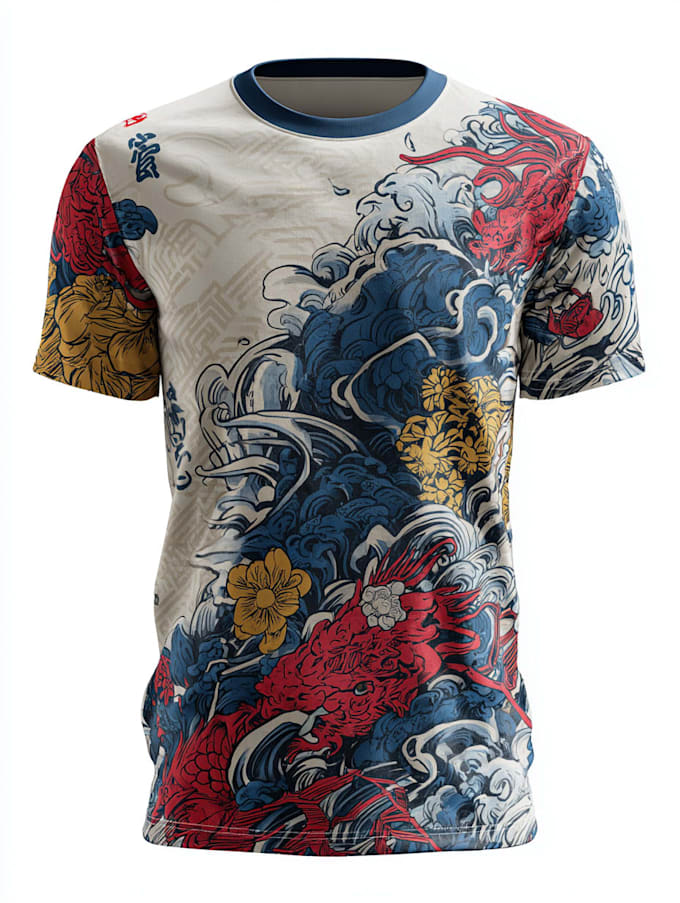 do a japanese t shirt illustration
